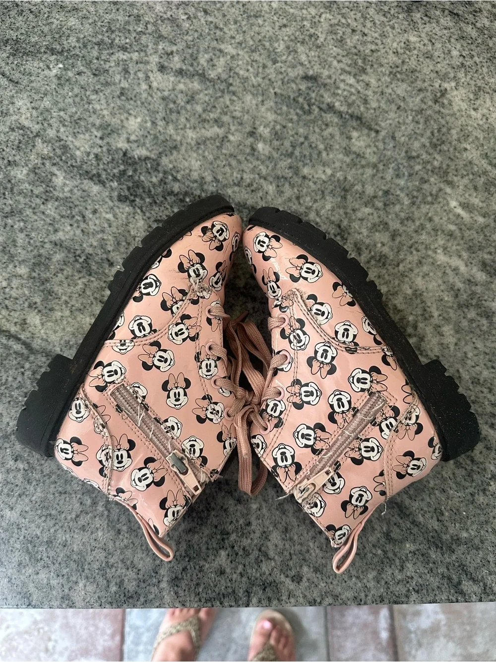 Disney Pink Minnie Mouse Lace-Up Girls' Boots